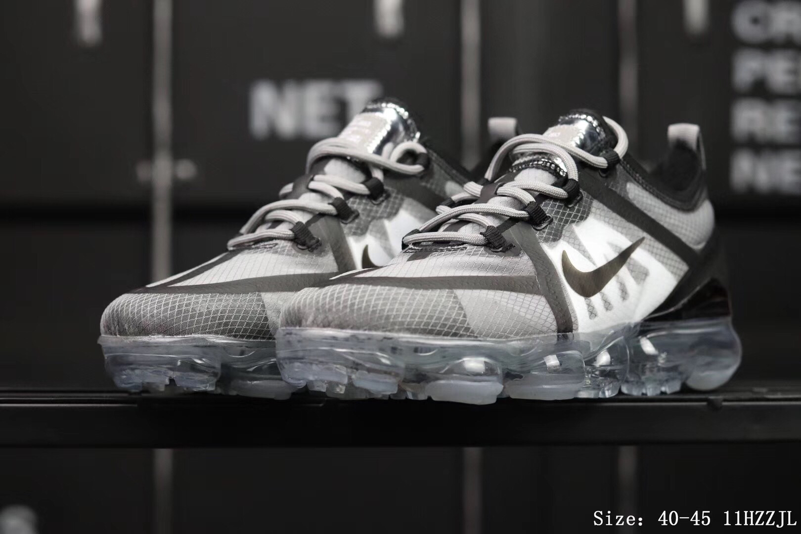 Women Nike Air Vapormax 2019 Flaps Grey Black Shoes